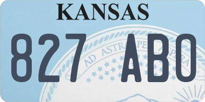 KS license plate 827ABO