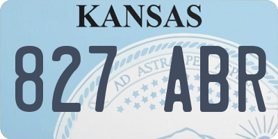 KS license plate 827ABR