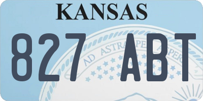 KS license plate 827ABT