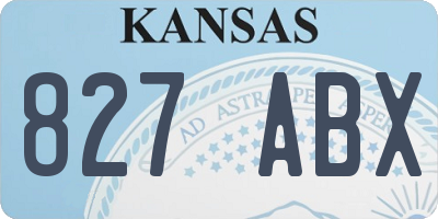 KS license plate 827ABX