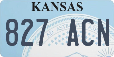 KS license plate 827ACN