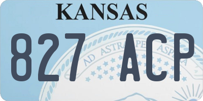 KS license plate 827ACP