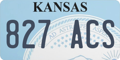 KS license plate 827ACS