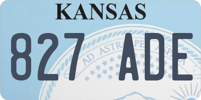 KS license plate 827ADE