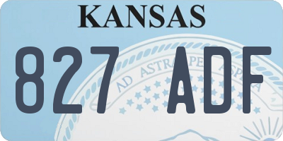KS license plate 827ADF
