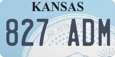 KS license plate 827ADM