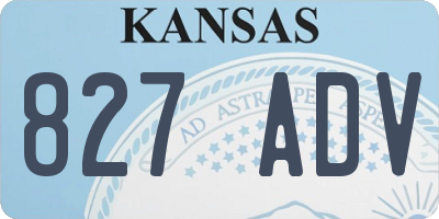 KS license plate 827ADV