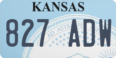 KS license plate 827ADW