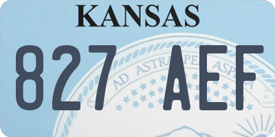 KS license plate 827AEF