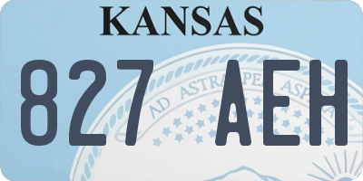 KS license plate 827AEH