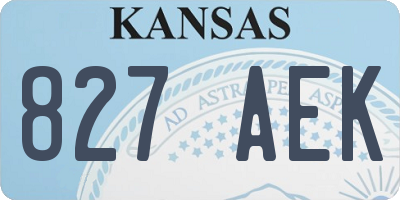 KS license plate 827AEK