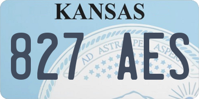 KS license plate 827AES