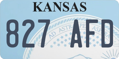 KS license plate 827AFD