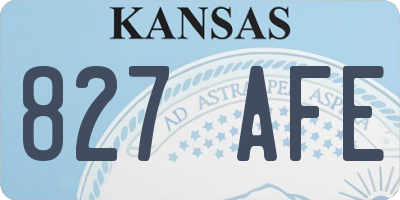 KS license plate 827AFE