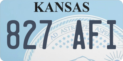 KS license plate 827AFI