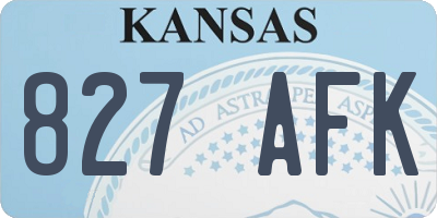 KS license plate 827AFK