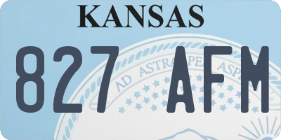 KS license plate 827AFM