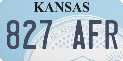 KS license plate 827AFR