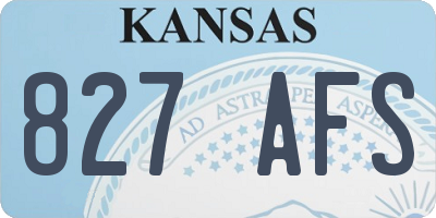 KS license plate 827AFS