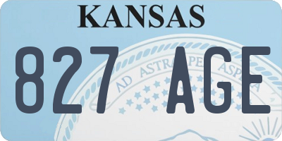 KS license plate 827AGE