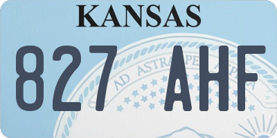 KS license plate 827AHF