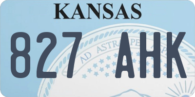 KS license plate 827AHK