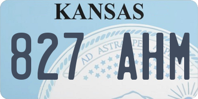 KS license plate 827AHM