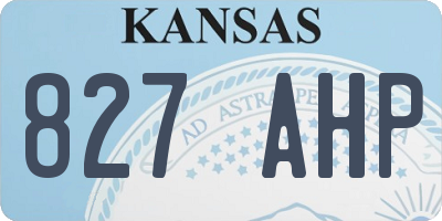 KS license plate 827AHP