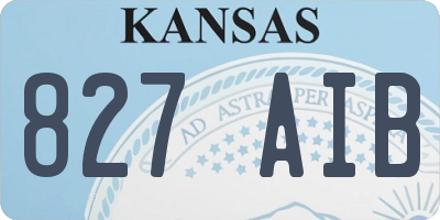 KS license plate 827AIB