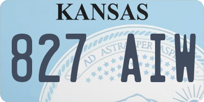 KS license plate 827AIW