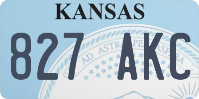 KS license plate 827AKC