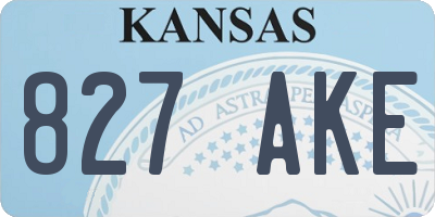 KS license plate 827AKE