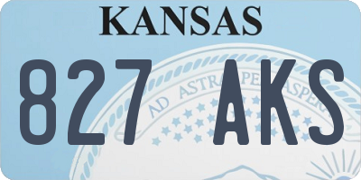 KS license plate 827AKS