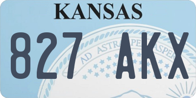 KS license plate 827AKX