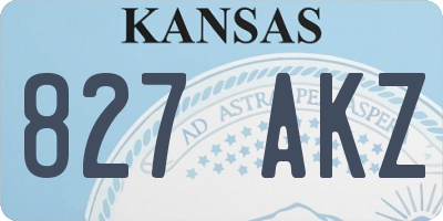 KS license plate 827AKZ