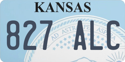 KS license plate 827ALC