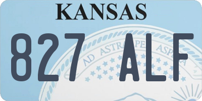 KS license plate 827ALF