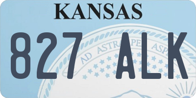 KS license plate 827ALK