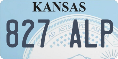 KS license plate 827ALP