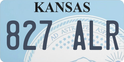 KS license plate 827ALR