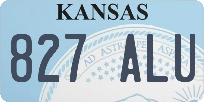 KS license plate 827ALU