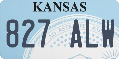 KS license plate 827ALW