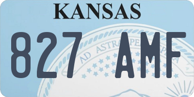 KS license plate 827AMF