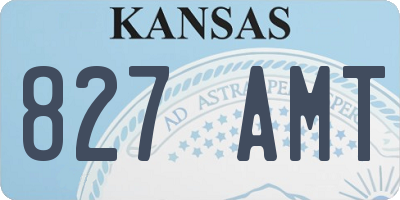 KS license plate 827AMT