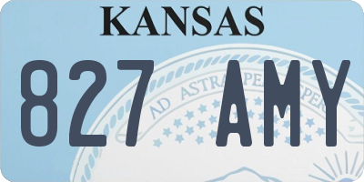 KS license plate 827AMY