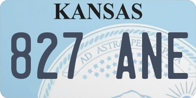 KS license plate 827ANE