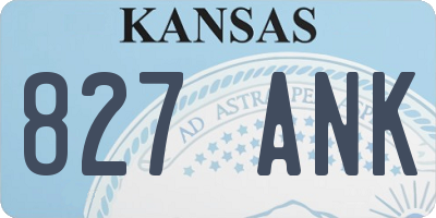 KS license plate 827ANK
