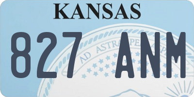 KS license plate 827ANM