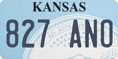 KS license plate 827ANO