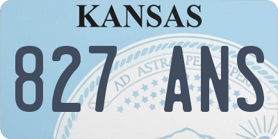 KS license plate 827ANS